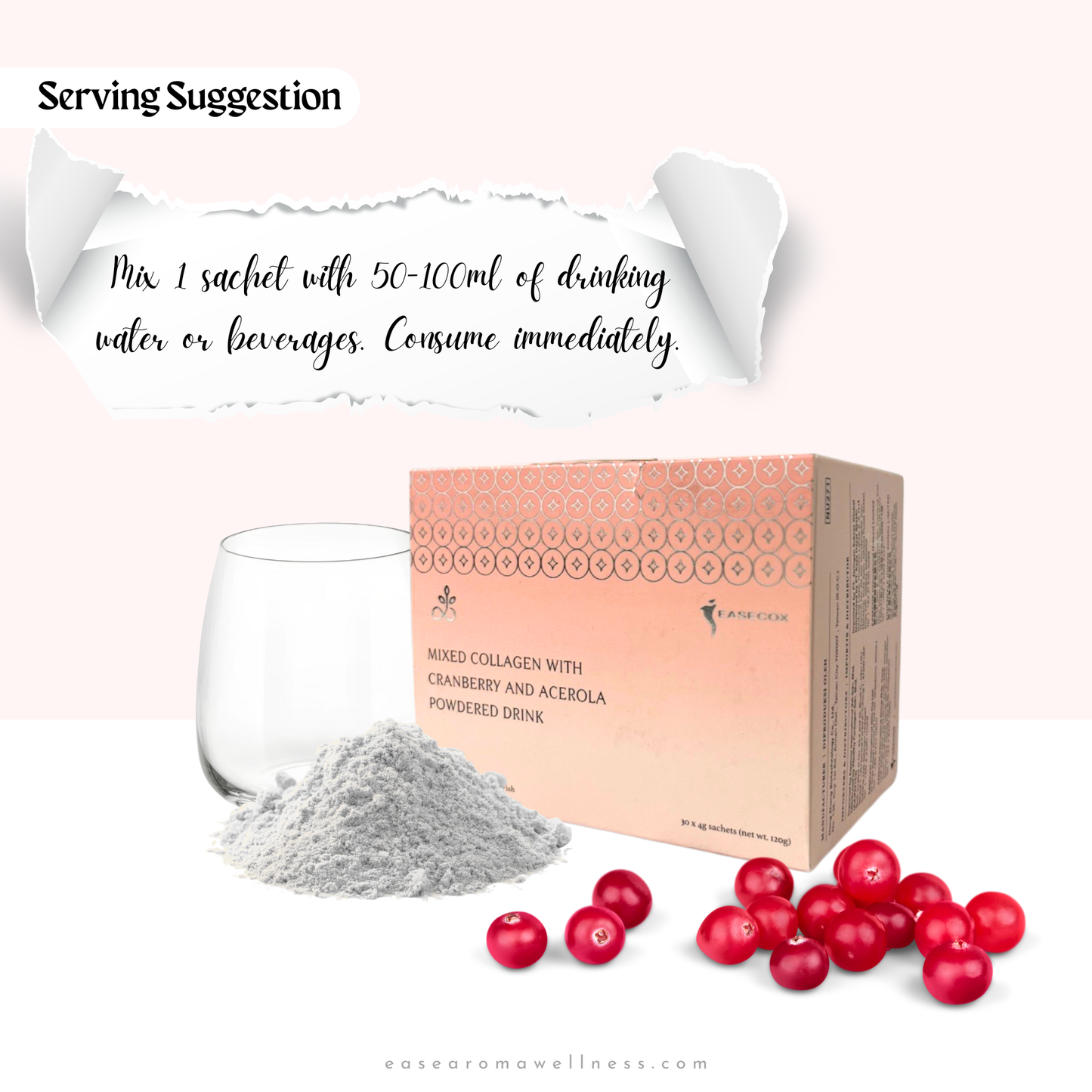 EaseNutri Mixed Collagen with Cranberry and Acerola Powdered Drink