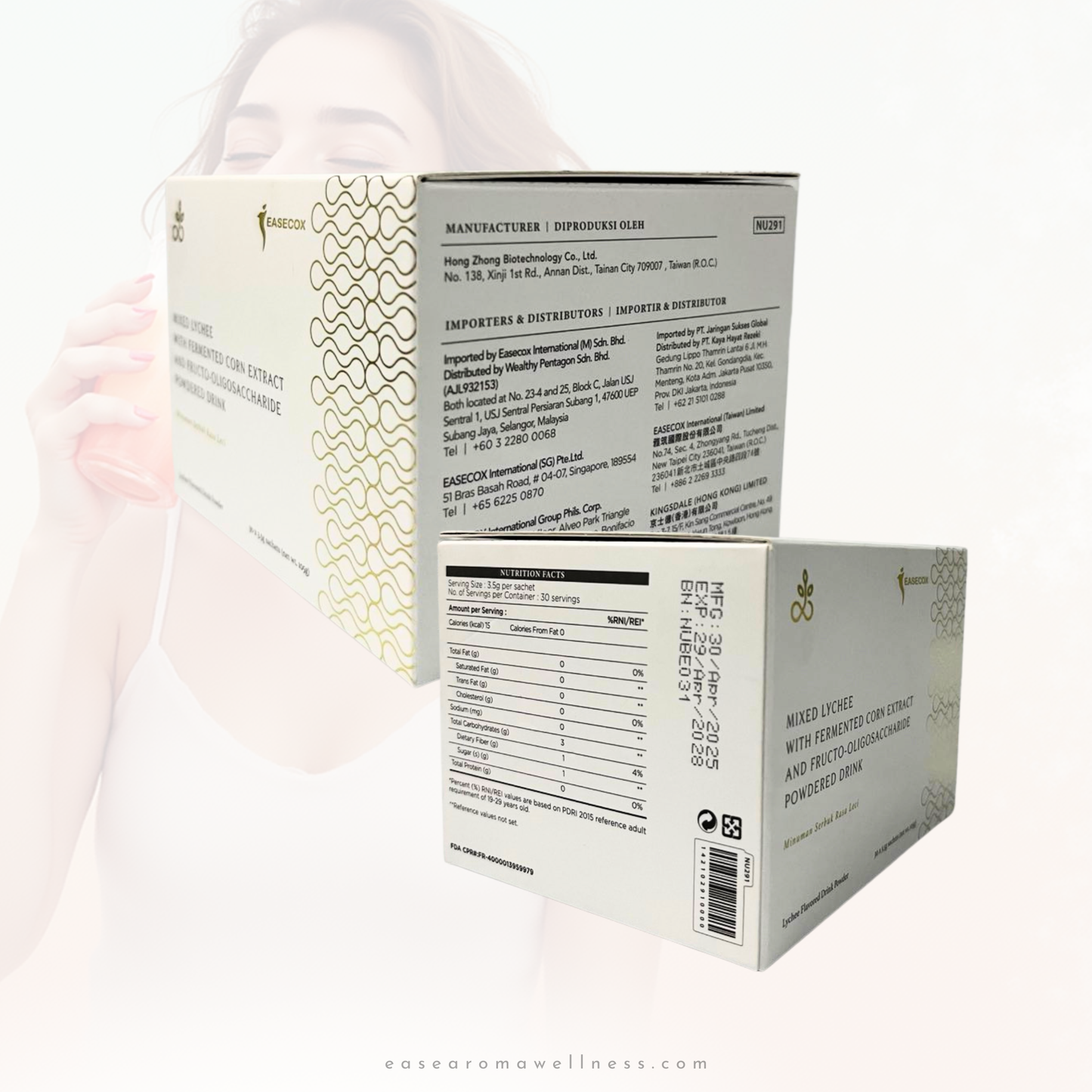 EaseNutri Mixed Lychee with Fermented Corn Extract and Fructo-oligosaccharide Powdered Drink
