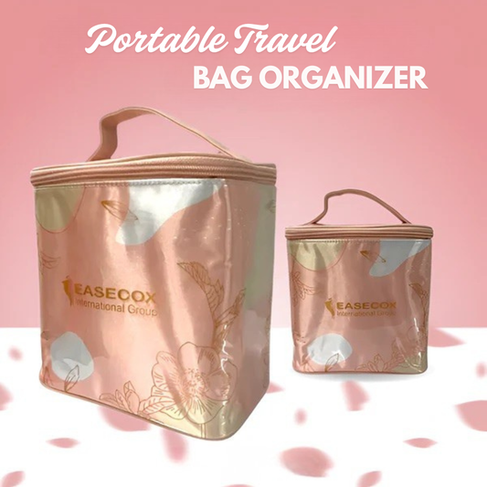 Portable Compact Travel Storage Pink Bag Organizer for Essential Oils, Makeup and Accessories
