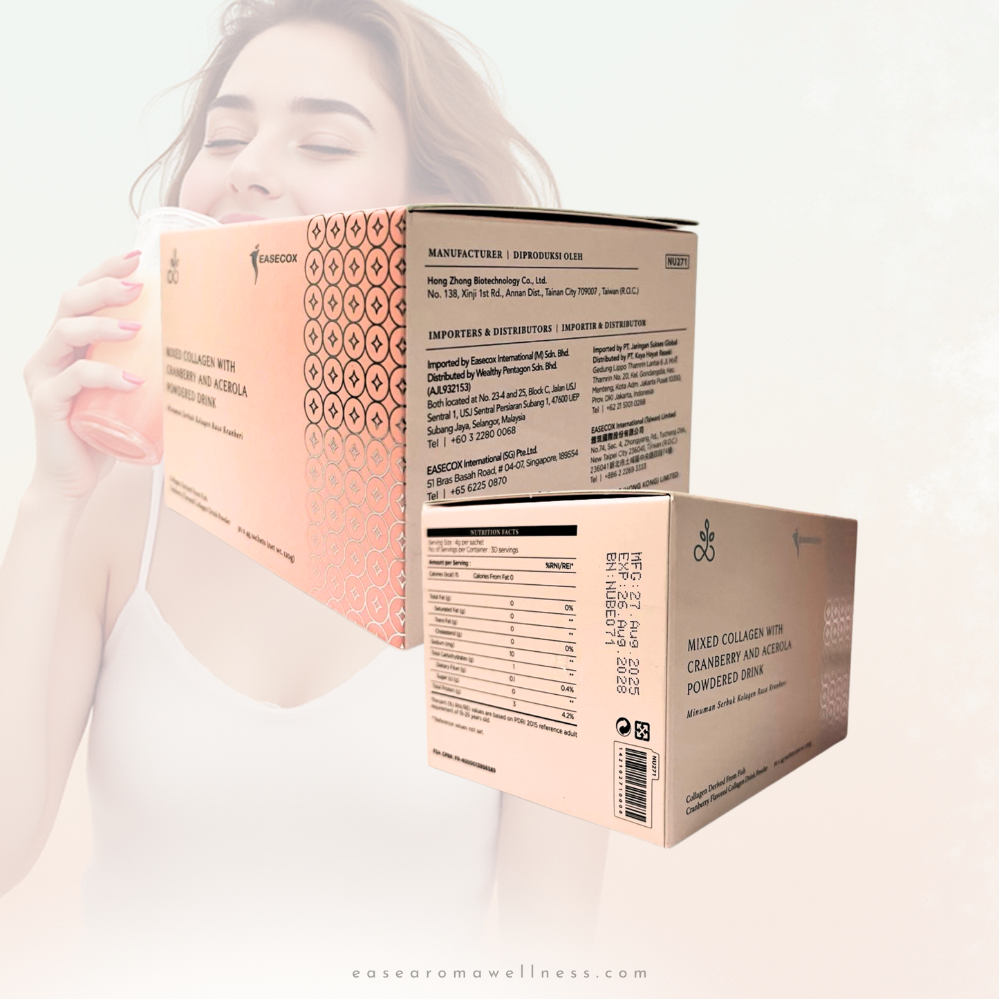 EaseNutri Mixed Collagen with Cranberry and Acerola Powdered Drink