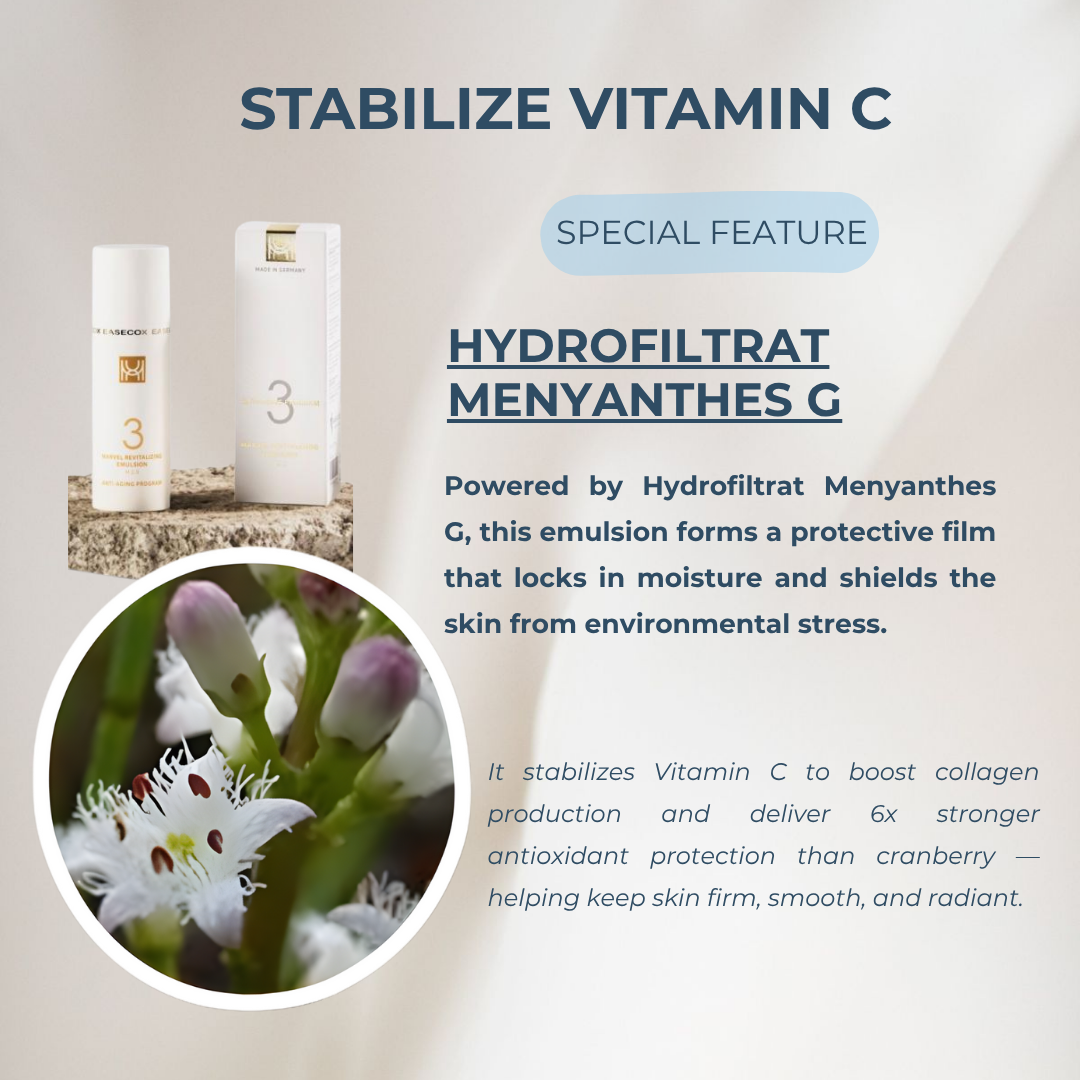 Marvel Anti-Aging H2.0 Step 3 Revitalizing Emulsion German Homeopathy for All Skin Type Skincare