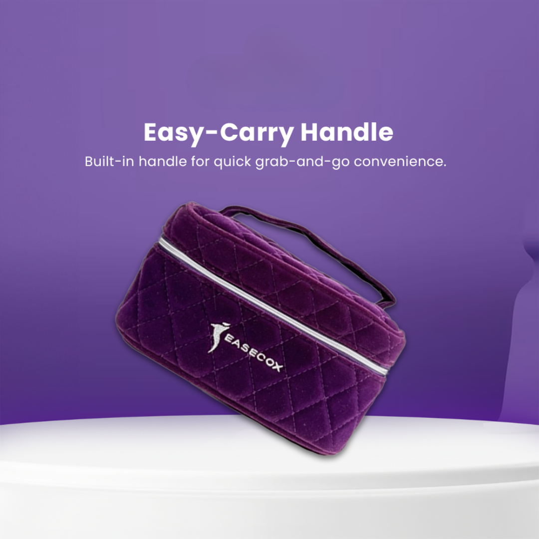 Multi-Purpose Handy Compact Elegant Purple Pouch Organizer for Essential Oils, Makeup and Toiletries