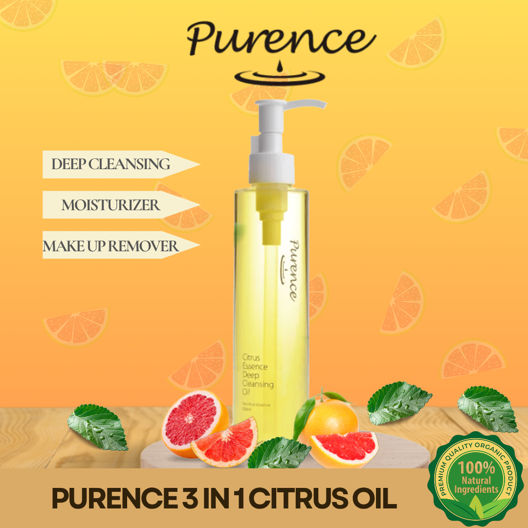 Purence Citrus Essence Deep All-in-1 Cleansing Oil For All Skin Type Makeup Remover
