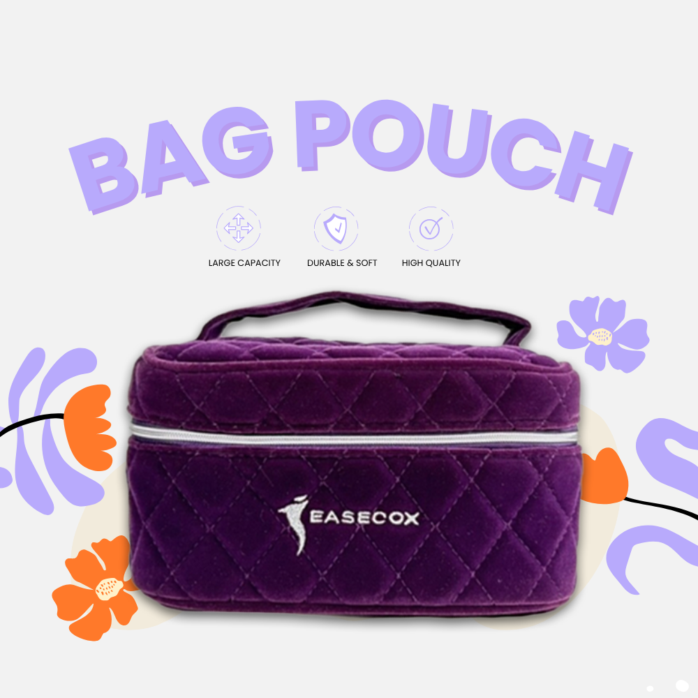 Multi-Purpose Handy Compact Elegant Purple Pouch Organizer for Essential Oils, Makeup and Toiletries